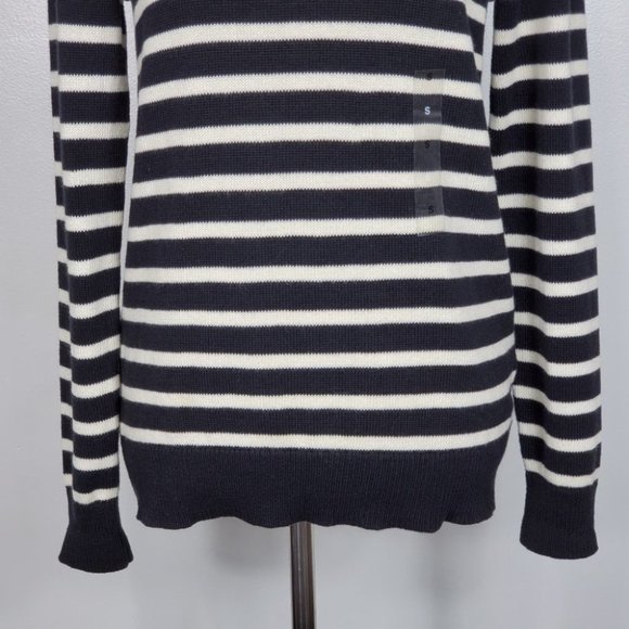 Charter Club Black Cream Striped Pullover Sweater NEW NWT Size S - Picture 4 of 15